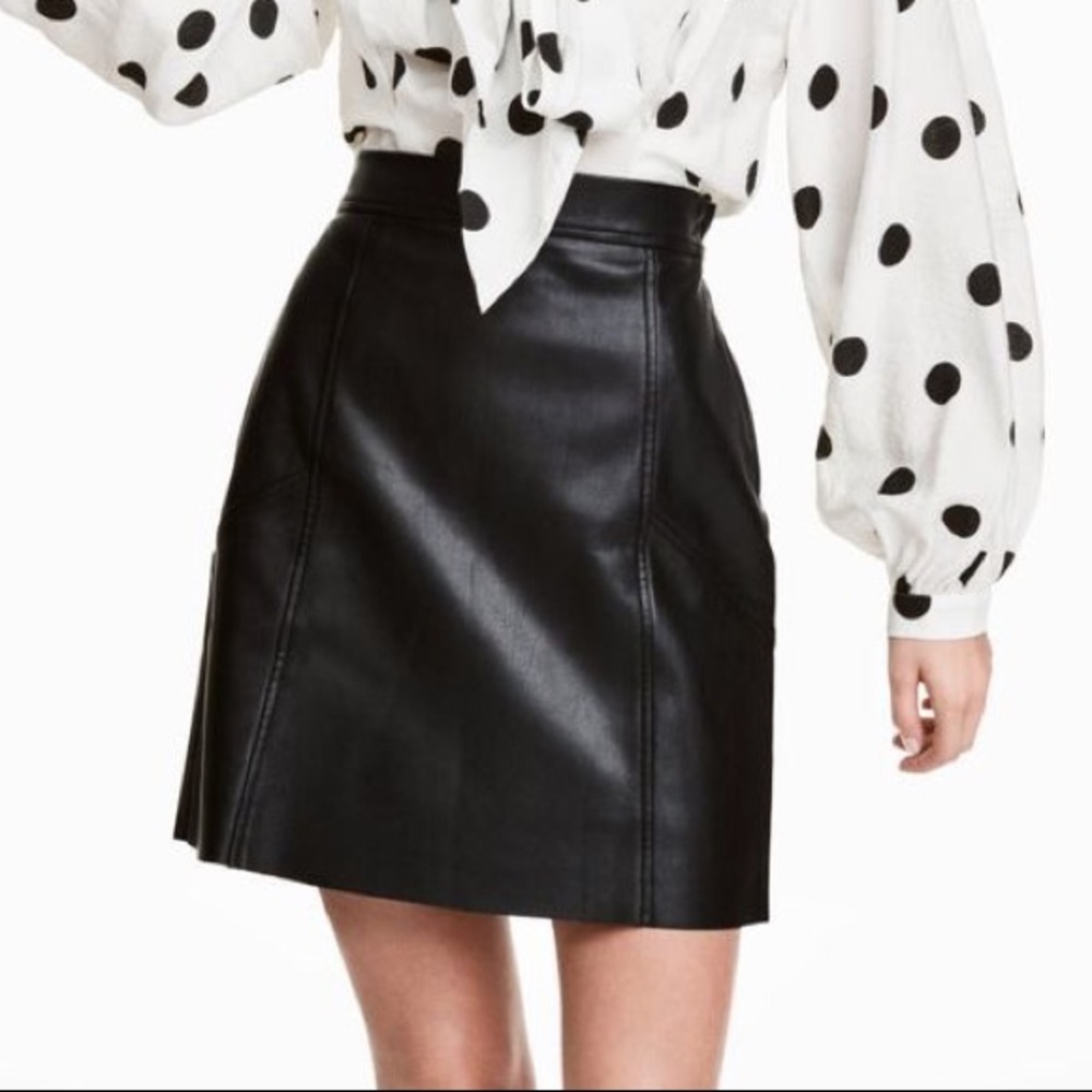 Black Faux Leather Skirt